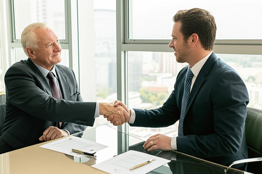 Business owner signing deal